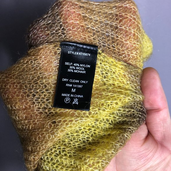 ASTR Brown Ombre Striped V Neck Wool Blend Oversized Sweater Sz Medium - Picture 8 of 8